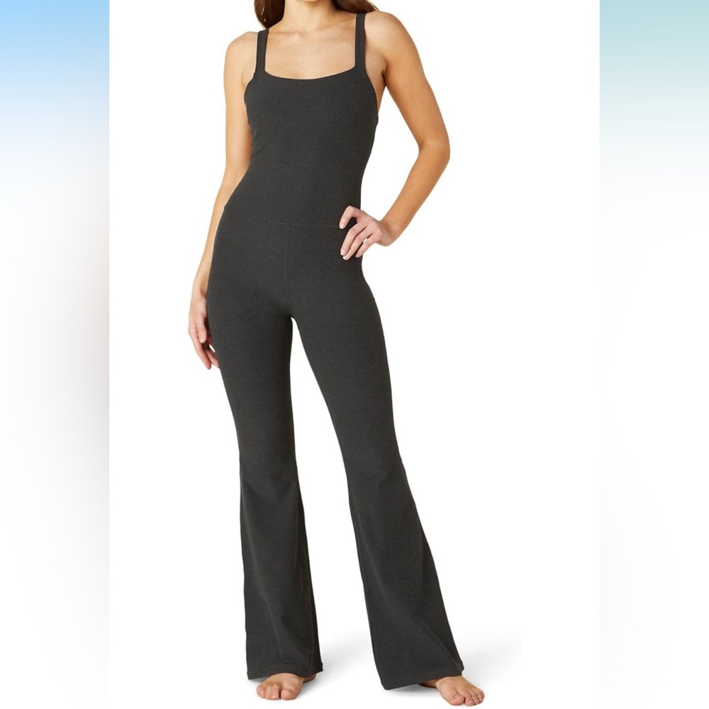 Beyond Yoga Hit The Scene Spacedye Black Jumpsuit MEDIUM